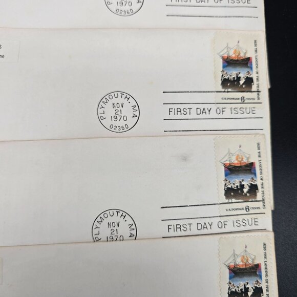 First Day Of Issue Covers U.S. Pilgrim 6¢ Stamp Plymouth MA 1970 Lot LI3015 - Picture 6 of 7
